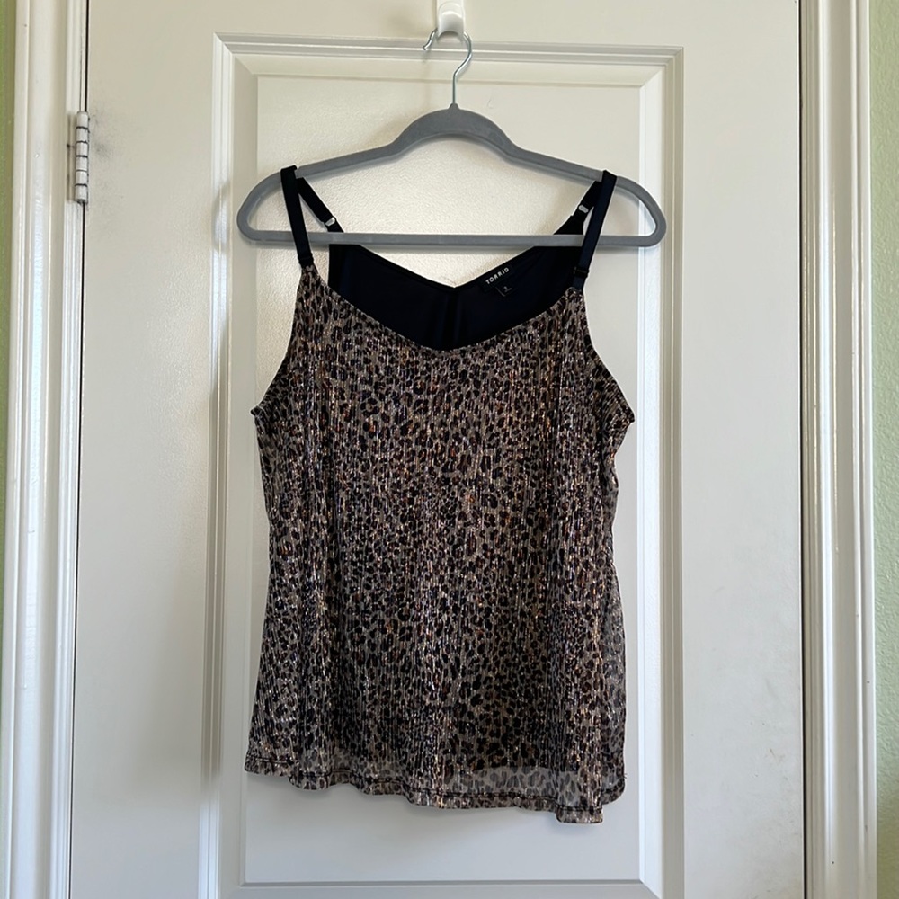 Torrid Leopard print shinny  blouse